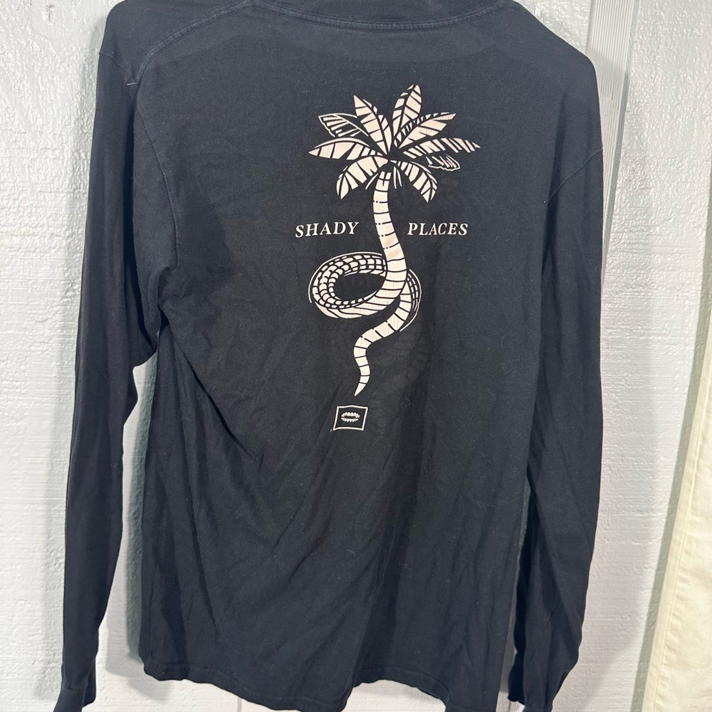 Chomp Black  Shady Places Long Sleeve T Shirt Size Medium EUC